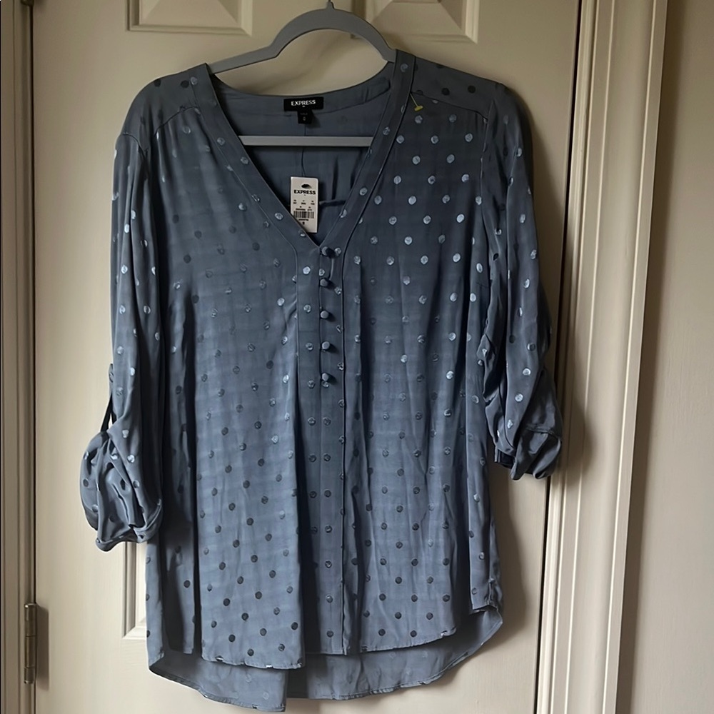 Lapis Blue Polka Dot Women's Top